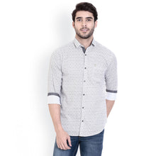 ROCX Shirt Grey White Colour Printed Shirts With Contrast Button