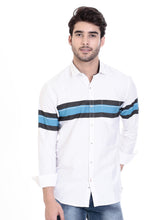 Rocx White-Blue Twill Check Slim Fit Shirt