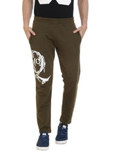 Rocx Men's Olive Colour Printed Trackpant