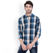 ROCX Navy - Cream Multi Colour Check Slim Fit Shirts