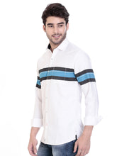 Rocx White-Blue Twill Check Slim Fit Shirt