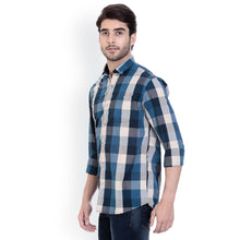 ROCX Navy - Cream Multi Colour Check Slim Fit Shirts