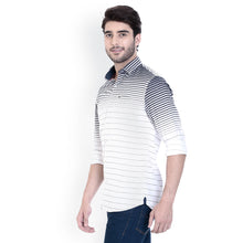 ROCX Navy Blue-White Twill Check Slim Fit Shirts