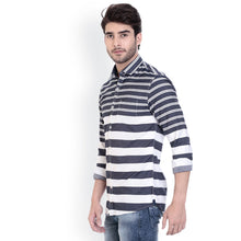 ROCX Navy Blue-White Twill Check Slim Fit Shirts