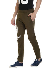 Rocx Men's Olive Colour Printed Trackpant
