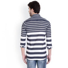 ROCX Navy Blue-White Twill Check Slim Fit Shirts