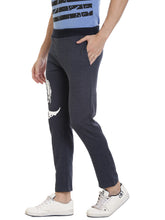 Rocx Men's Navy Blue Melange Colour Printed Trackpant