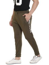 Rocx Men's Olive Colour Printed Trackpant