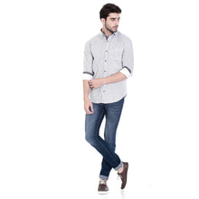 ROCX Shirt Grey White Colour Printed Shirts With Contrast Button