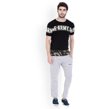 Rocx Men'S Grey Milange  Colour Straight Fit Trackpant With Print