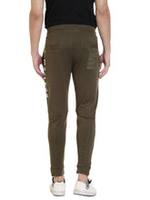 Rocx Men's Olive Colour Printed Trackpant