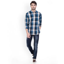 ROCX Navy - Cream Multi Colour Check Slim Fit Shirts
