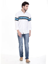 Rocx White-Blue Twill Check Slim Fit Shirt