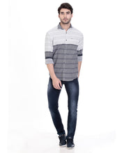 ROCX Shirts White-Navy Colour Panel Shirts