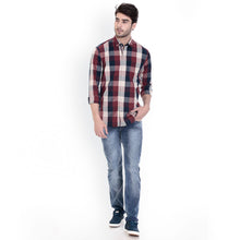 Rocx Shirts Maroon - Cream Multi Colour