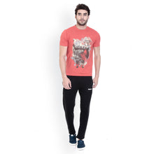 Rocx Men'S Black  Colour Straight Fit Trackpant With Print