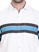Rocx White-Blue Twill Check Slim Fit Shirt