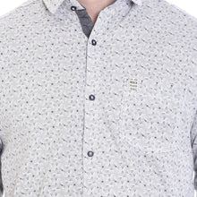 ROCX Shirt Grey White Colour Printed Shirts With Contrast Button
