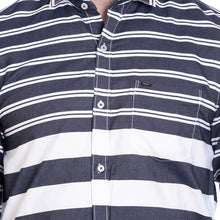 ROCX Navy Blue-White Twill Check Slim Fit Shirts