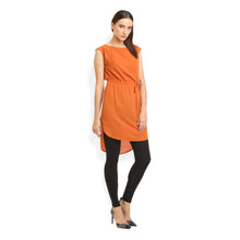 Kate In Heels Women Orange Color Round Neck Tunic