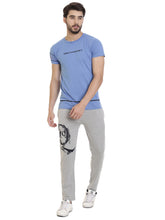 Rocx Men's Light Grey  Colour Printed Trackpant