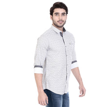 ROCX Shirt Grey White Colour Printed Shirts With Contrast Button