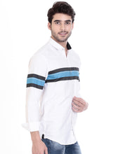 Rocx White-Blue Twill Check Slim Fit Shirt