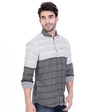 ROCX Shirts White-Black Colour Panel Shirts