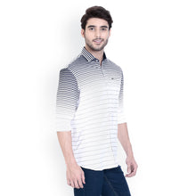 ROCX Navy Blue-White Twill Check Slim Fit Shirts