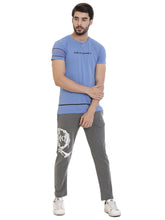 Rocx Men's Dark Grey  Colour Printed Trackpant