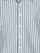 Thisrupt Blue Marble Green casual striped slim fit shirt