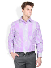 Thisrupt Blue Marble Purple casual striped slim fit shirt