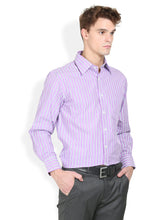 Thisrupt Blue Marble Purple casual striped slim fit shirt