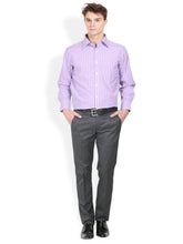 Thisrupt Blue Marble Purple casual striped slim fit shirt