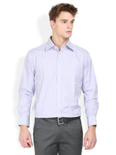 Thisrupt Blue Marble Blue casual striped slim fit shirt
