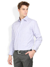 Thisrupt Blue Marble Blue casual striped slim fit shirt