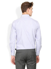 Thisrupt Blue Marble Blue casual striped slim fit shirt