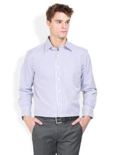 Thisrupt Blue Marble Blue casual striped slim fit shirt