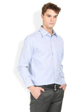 Thisrupt Blue Marble Blue casual striped slim fit shirt