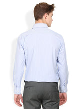 Thisrupt Blue Marble Blue casual striped slim fit shirt
