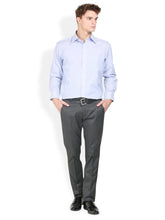 Thisrupt Blue Marble Blue casual striped slim fit shirt