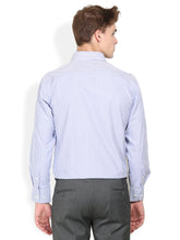 Thisrupt Blue Marble Blue casual striped slim fit shirt