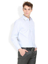 Thisrupt Blue Marble Blue casual striped slim fit shirt