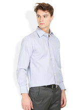 Thisrupt Blue Marble Blue casual striped slim fit shirt