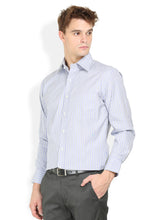 Thisrupt Blue Marble Blue casual striped slim fit shirt