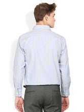 Thisrupt Blue Marble Blue casual striped slim fit shirt