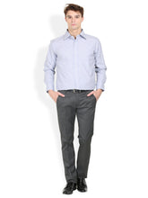 Thisrupt Blue Marble Blue casual striped slim fit shirt