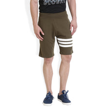 Rocx Men's Olive Green Stripe Shorts
