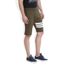 Rocx Men's Olive Green Stripe Shorts