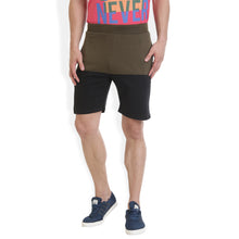 Rocx Men's Olive Green and Black Colour Shorts